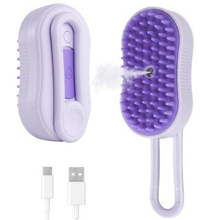 Brosse Vapeur 3-en-1 pour Animaux | Peigne Électrique avec Vaporisateur