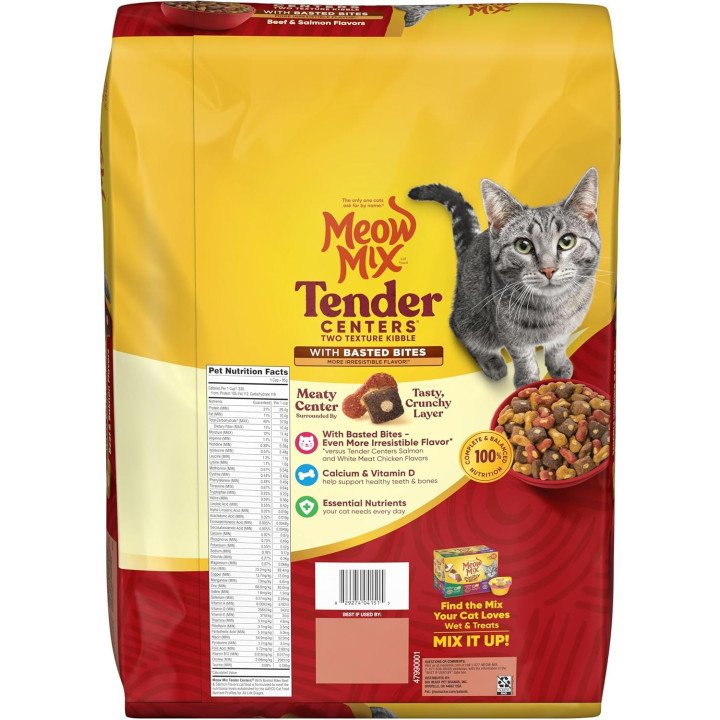 Meow Mix Tender Centers Chicken & Tuna Dry Cat Food – Complete Nutrition for Cats