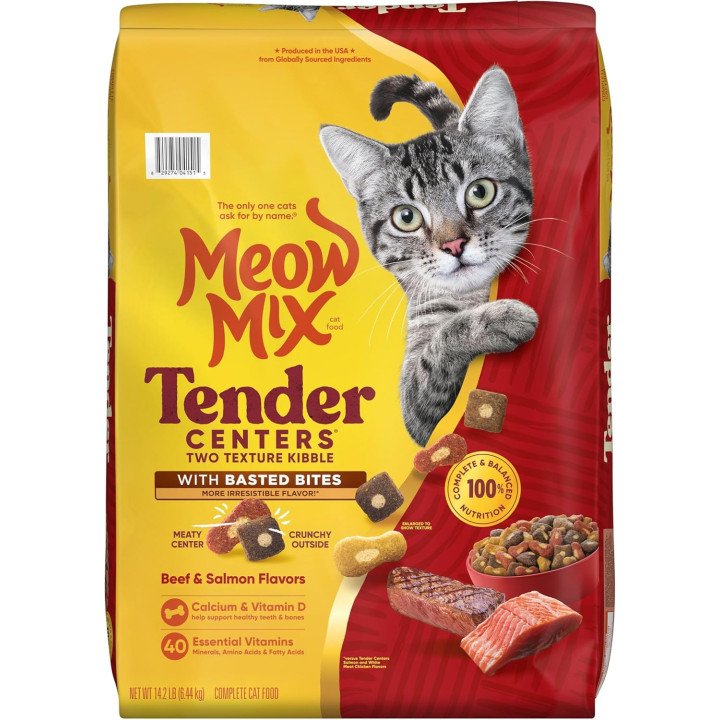 Meow Mix Tender Centers Chicken & Tuna Dry Cat Food – Complete Nutrition for Cats
