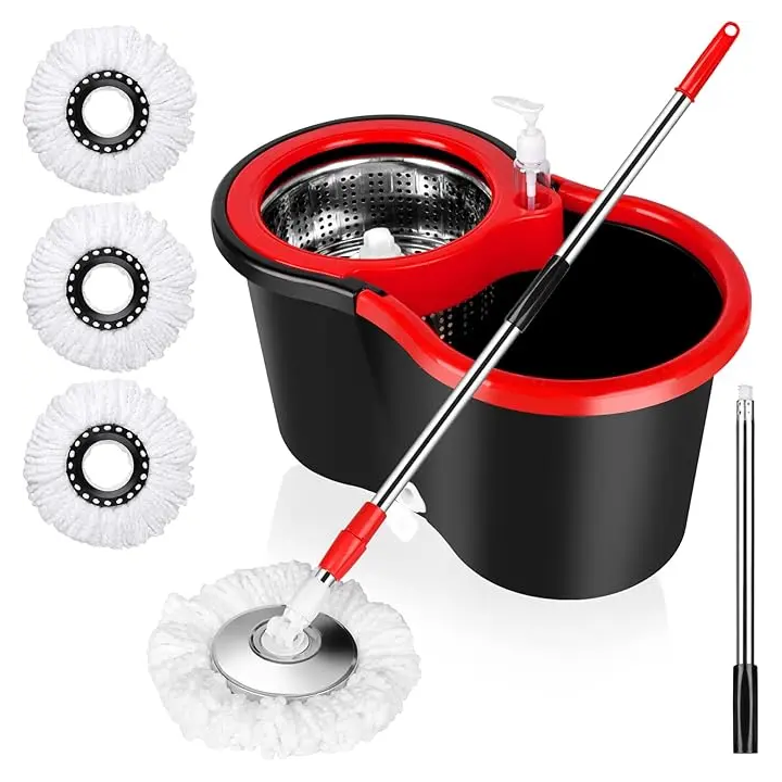 O-Cedar EasyWring Spin Mop | Kit Serpillière Microfibre avec Seau Essoreur à Pédale