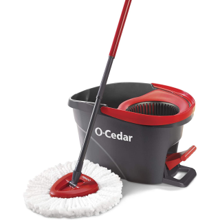 O-Cedar EasyWring Spin Mop | Kit Serpillière Microfibre avec Seau Essoreur à Pédale