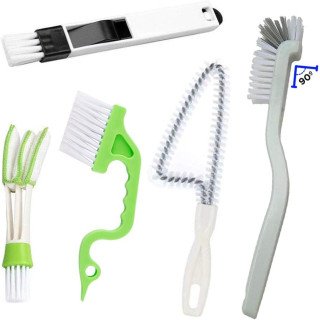 5-Piece Crevice Cleaning Brush Set – Window Seal & Rail Brush for Home