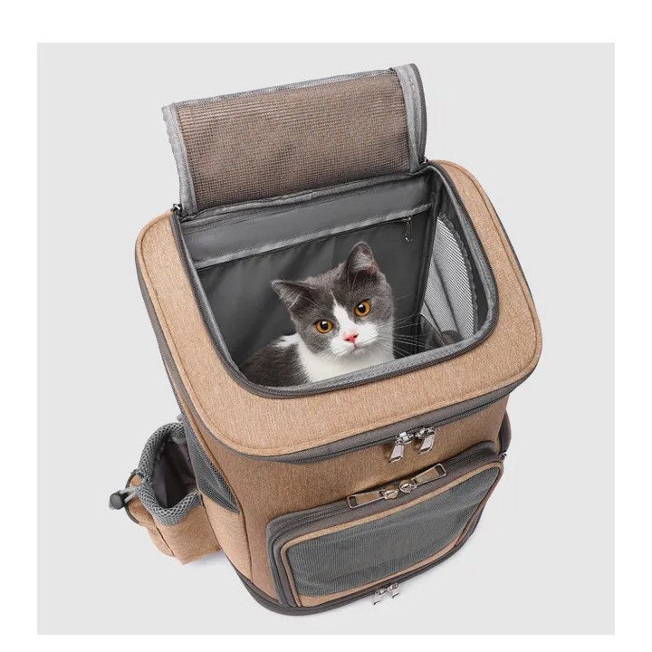 Sac à dos trolley pliable pour animaux  transport avec roues universelles