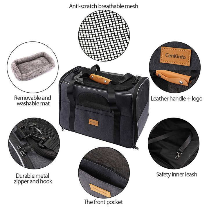 Sac de Transport Pliable Chat & Petit Chien | Transport Doux Portable