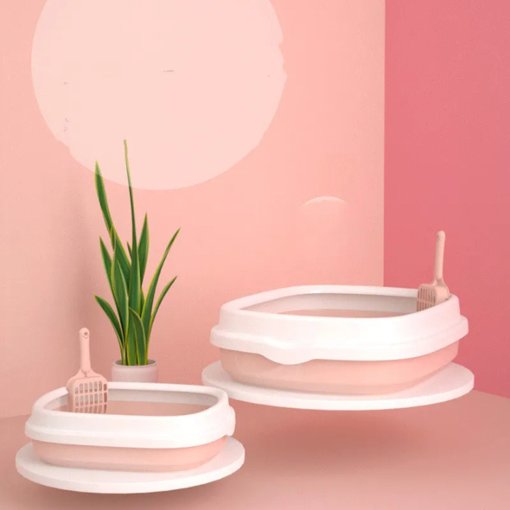 Bac à litière pour chat en plastique robuste