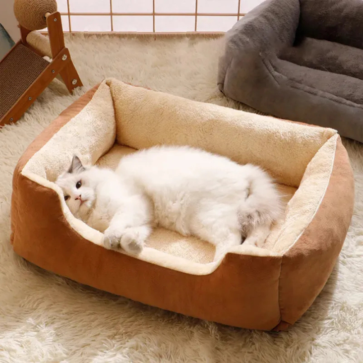 Lit confortable pour chat en peluche douce