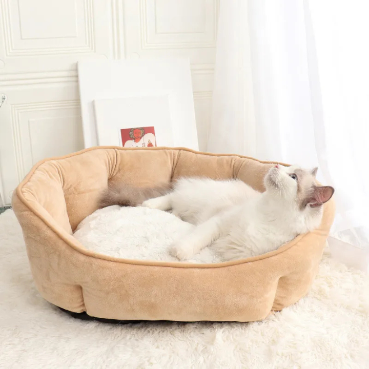 Nid pour Animaux en Forme de Coquillage – Lit Douillet pour Chiens et Chats