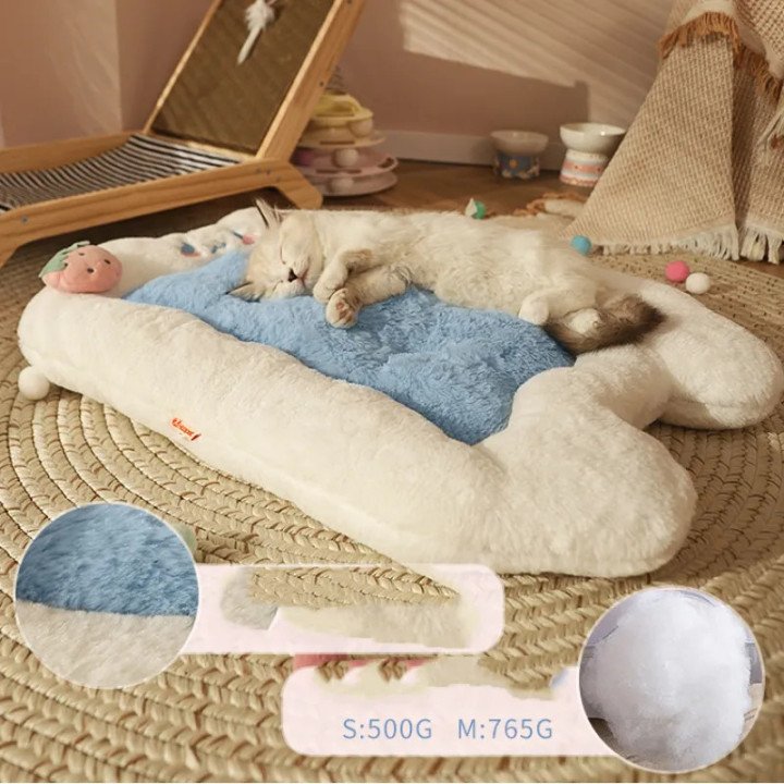 Coussin Chat Winter Warm | Nid Universel 4 Saisons | Matelas Chat Confort