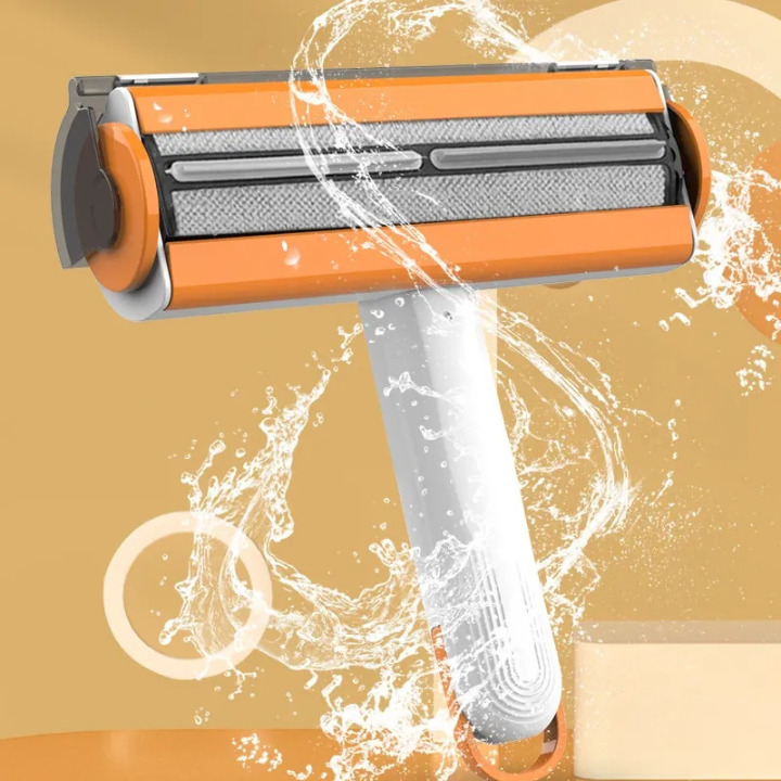Rouleau Anti-Poils d'Animaux 2 en 1 – Brosse Portable et Lavable
