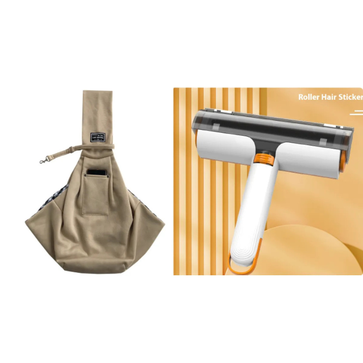 Rouleau Anti-Poils d'Animaux 2 en 1 – Brosse Portable et Lavable