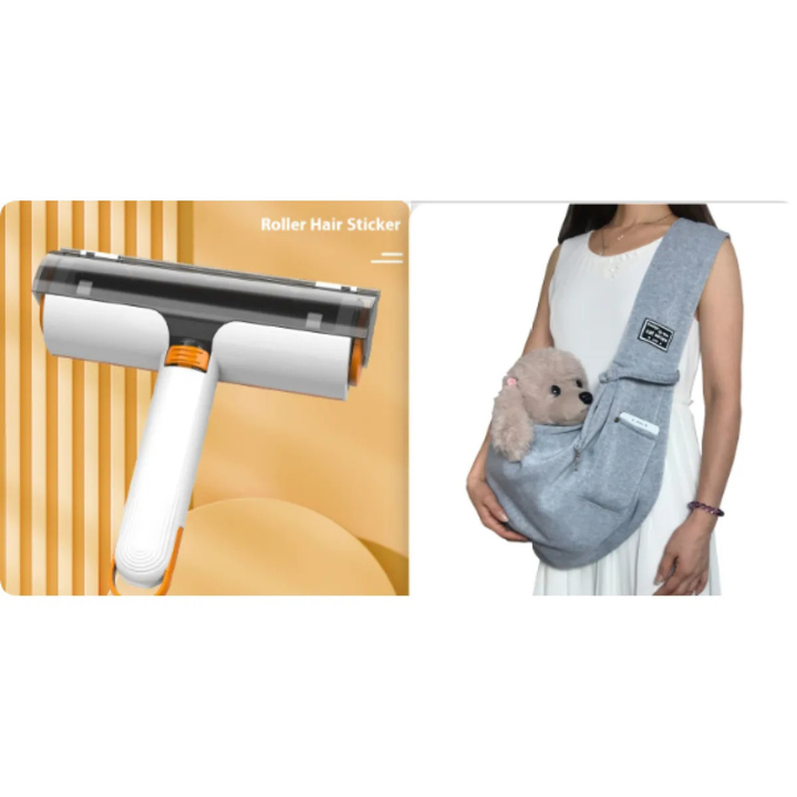 Rouleau Anti-Poils d'Animaux 2 en 1 – Brosse Portable et Lavable