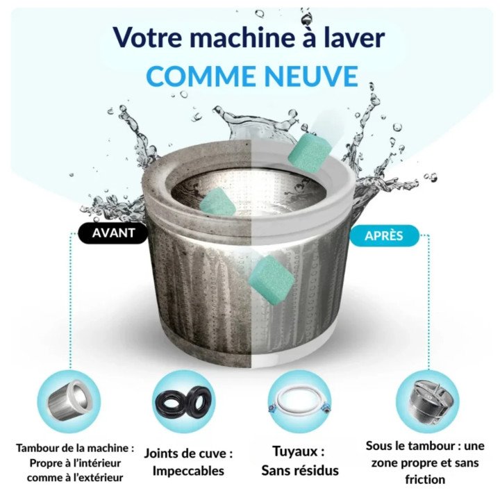 Capsules Anti-Résidus Lave-Linge | Nettoyage & Hygiène Machine