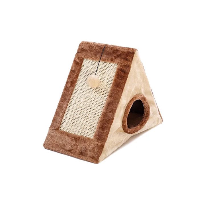 Jouet Griffoir Triangle Sisal pour Chat – Accessoire Naturel et Élégant