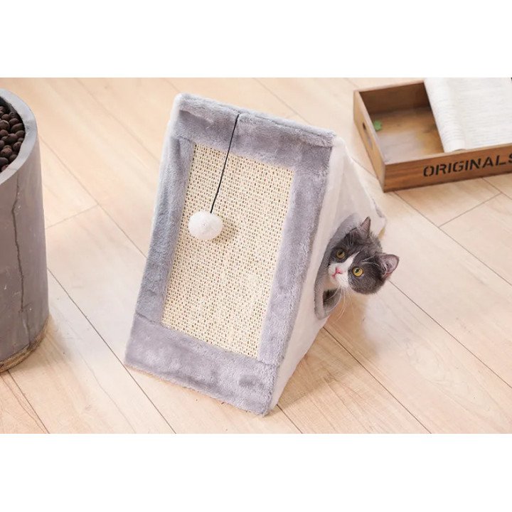 Jouet Griffoir Triangle Sisal pour Chat – Accessoire Naturel et Élégant