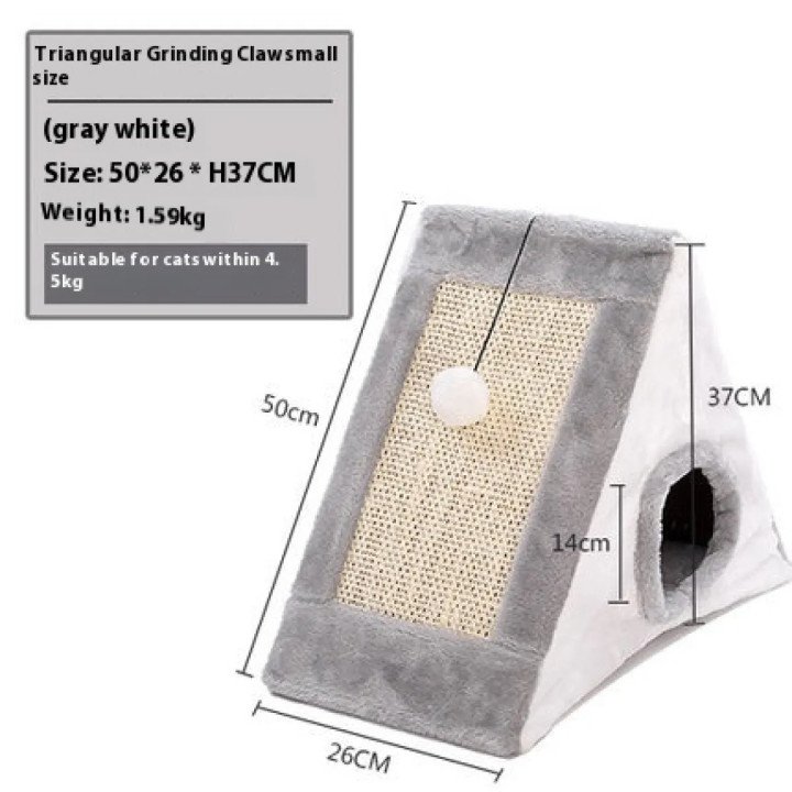 Jouet Griffoir Triangle Sisal pour Chat – Accessoire Naturel et Élégant