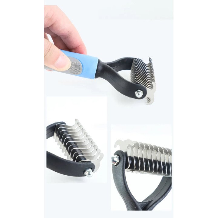Brosse Double-Face Animaux | Peigne Inox Chien et Chat – Démêlage et Réduction Mue