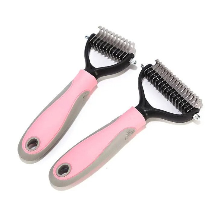 Brosse Double-Face Animaux | Peigne Inox Chien et Chat – Démêlage et Réduction Mue