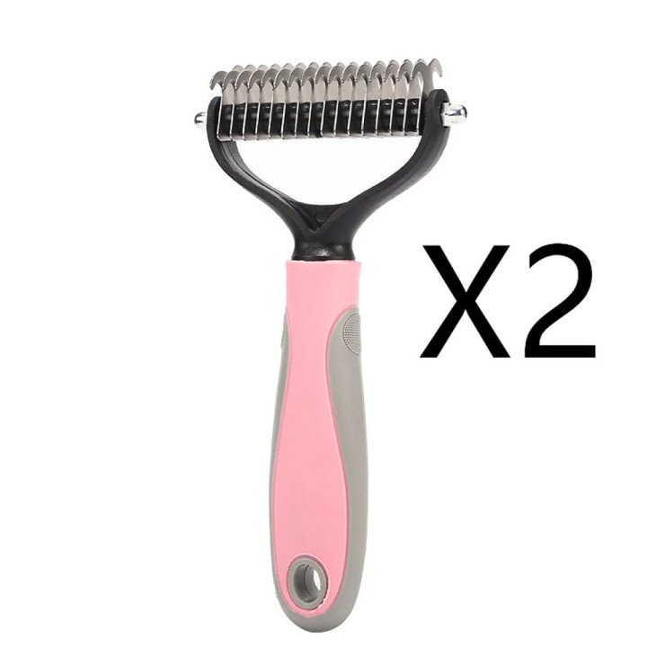 Brosse Double-Face Animaux | Peigne Inox Chien et Chat – Démêlage et Réduction Mue