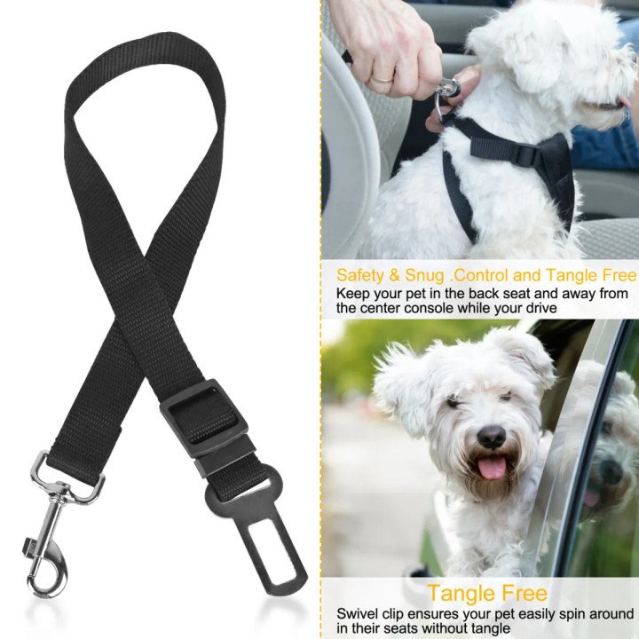 Ceinture de Sécurité Chien & Chat Voiture | Laisse Réglable Nylon