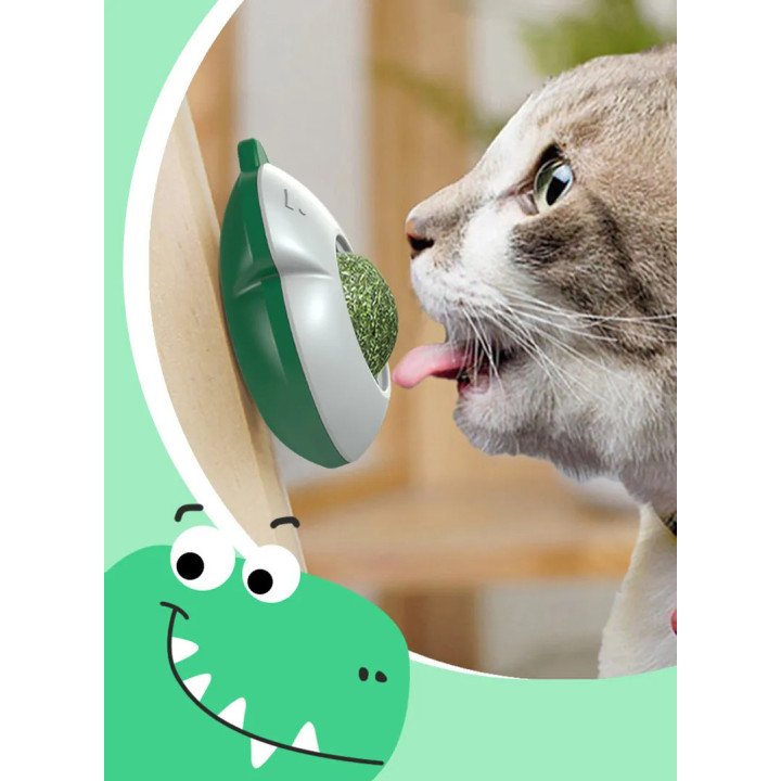 Balle Tournante au Cataire pour Chats | Jouet Interactif & Nettoyage Dentaire