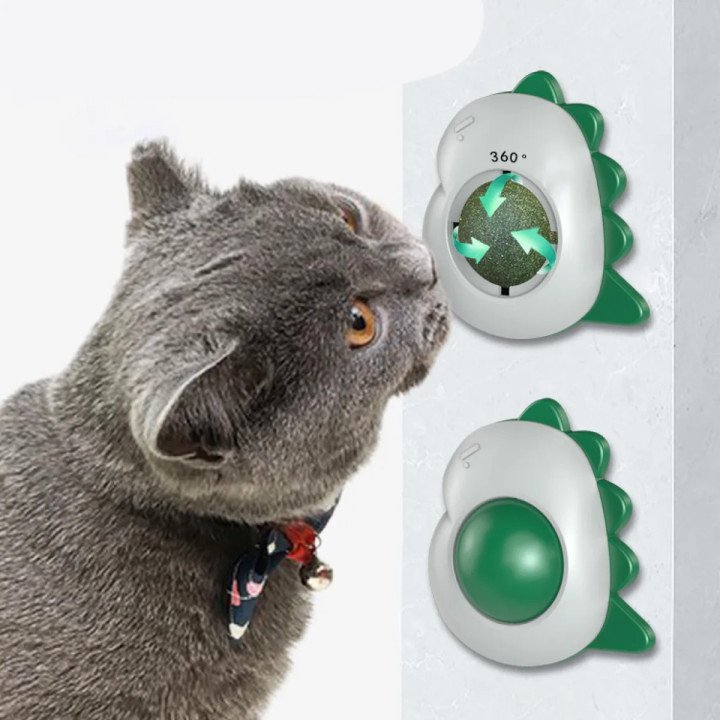 Balle Tournante au Cataire pour Chats | Jouet Interactif & Nettoyage Dentaire