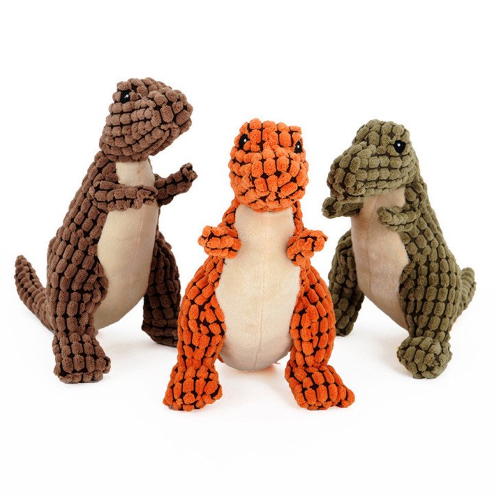Jouet Dinosaure Chiens | Peluche Interactive & Couineur pour Grandes Races