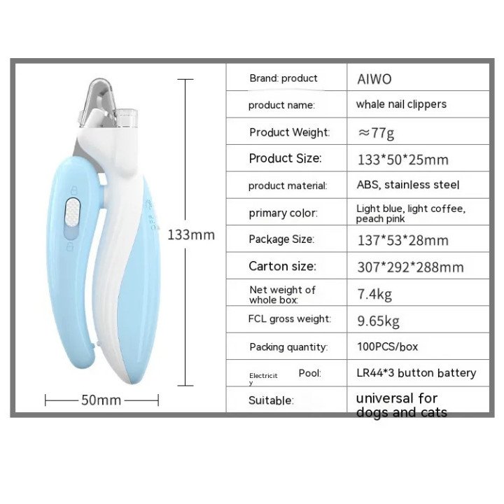Coupe‑ongles Électrique Animaux LED | Soin Griffes Chiens et Chats