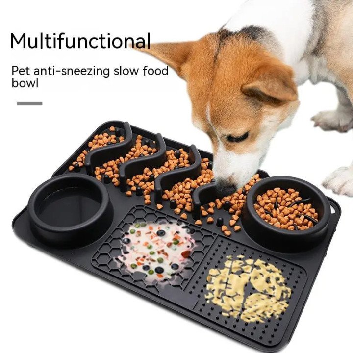Tapis de Léchage Chien Silicone | Multifonction Slow Feeder et Bien‑être