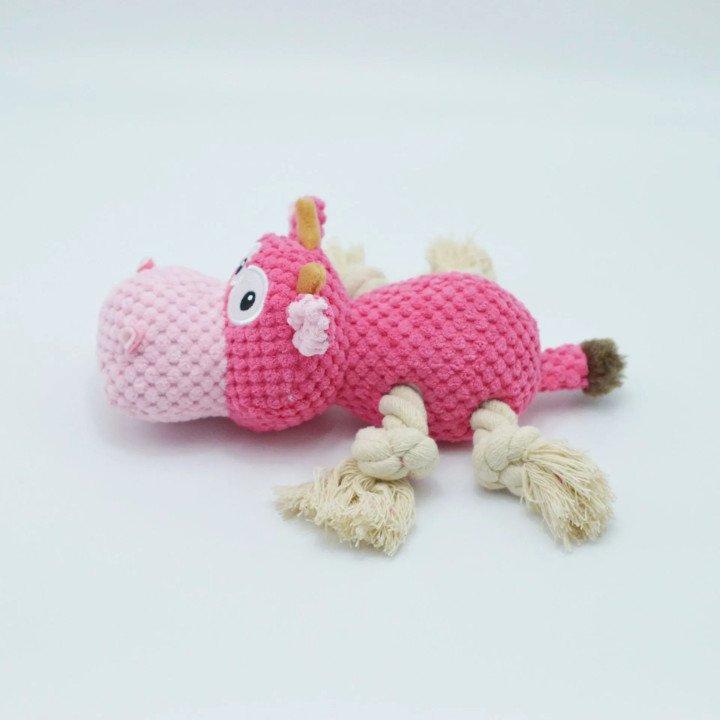 Jouet Chien Velours Vache | Jouet Couinant et Interactif