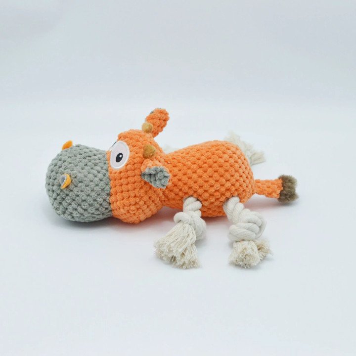 Jouet Chien Velours Vache | Jouet Couinant et Interactif