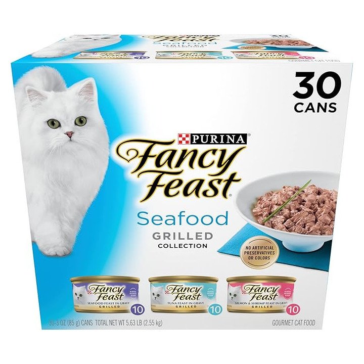 Fancy Feast Grilled Seafood 30 Cans | Premium Wet Cat Food