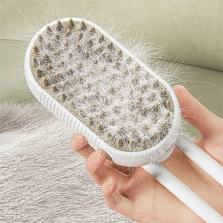 3-in-1 Steam Brush for Pets | Electric Comb with Spray